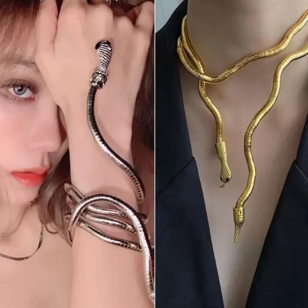 Serpenti Gold Magic Snake Cool Bendy Multilayer Necklace